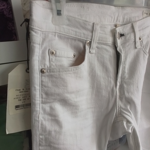 Rag & Bone The DRE Boyfriend Skinny White Jeans NWT - Picture 5 of 14
